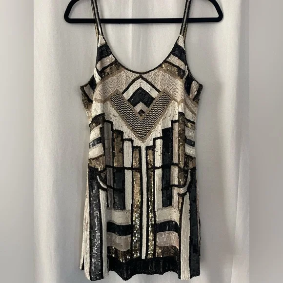 parker beaded mini dress White Pearl Beaded Square Neck Mini Dress main image 0